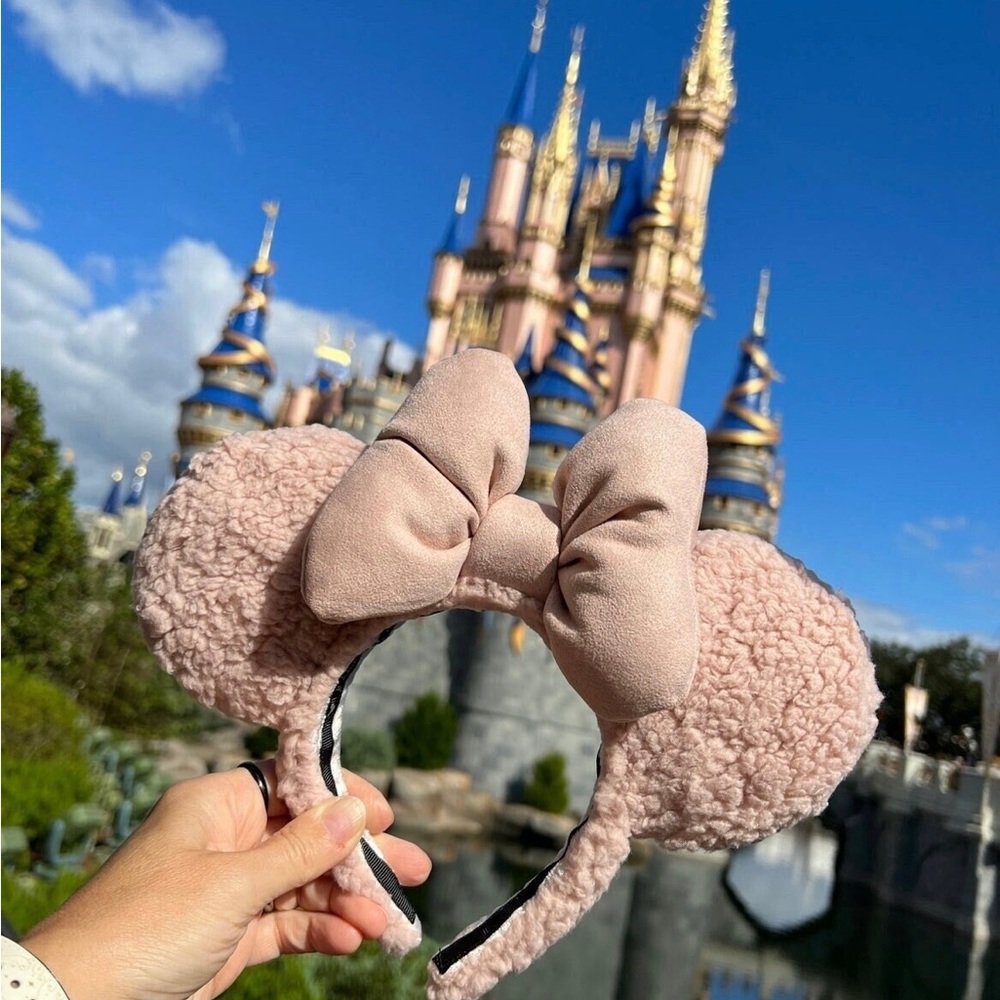 Blush Sherpa Fuzzy Mouse Ears